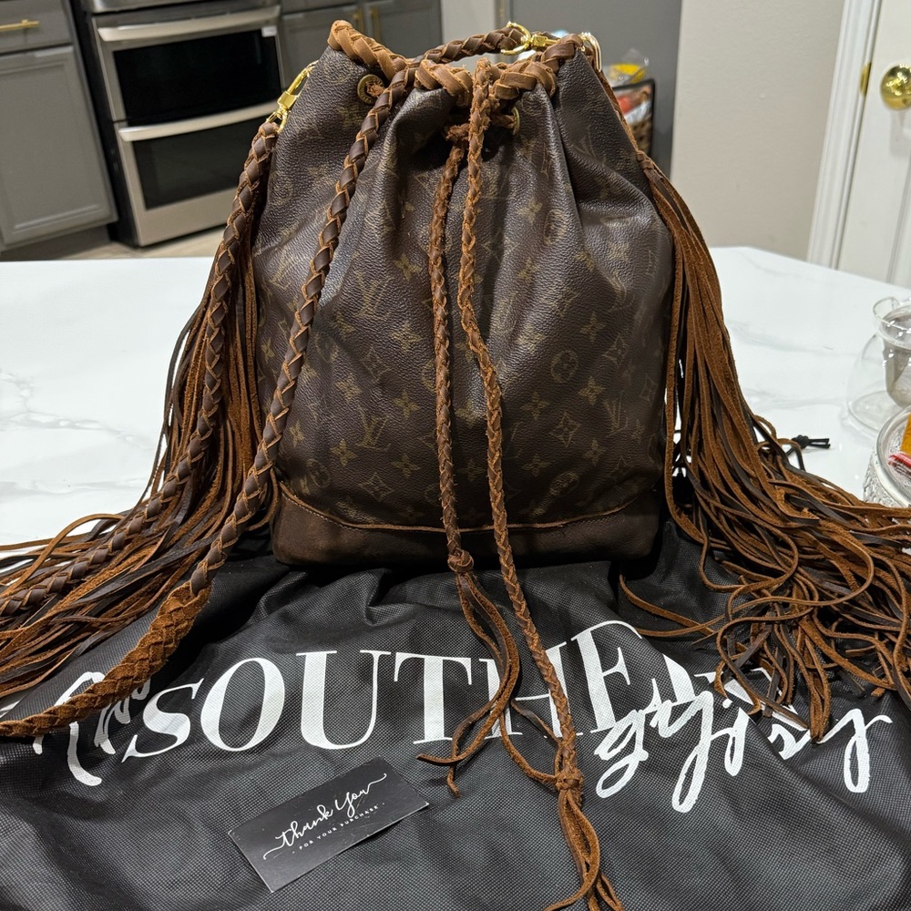 Authentic LV Fringe Leather Crossbody Bag